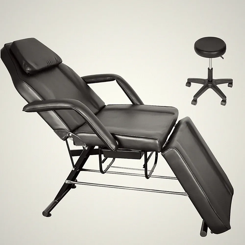 881 lbs Adjustable Tattoo Chair 71 in Massage Table for Spa Salon Chair w/Stool