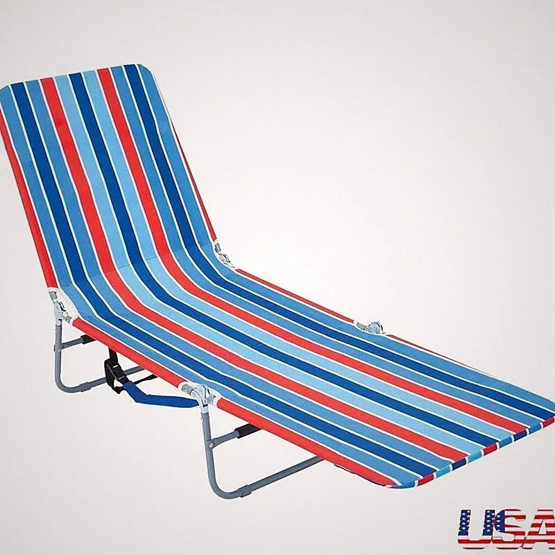 Adjustable Beach Chair Reclining Lay Flat Portable Lightweight Outdoor Use