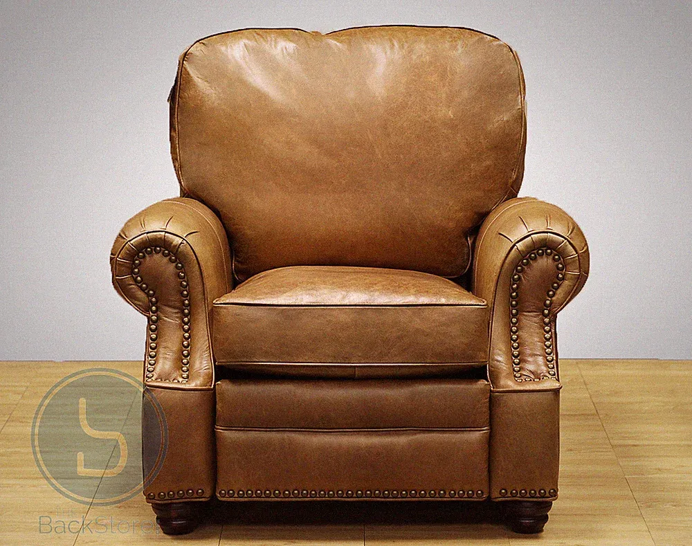NEW Barcalounger Longhorn II Chaps Saddle Leather Manual Recline Chair Recliner