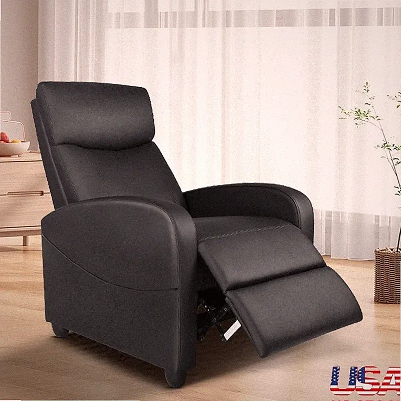 Ergonomic Massage Recliner Chair Compact Design Durable PU Leather Home Theater