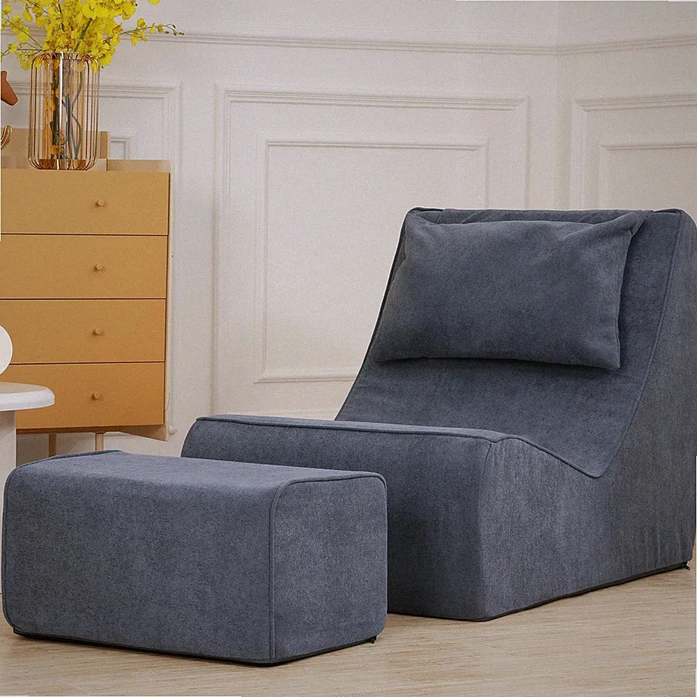 Giant Bean Bag Chair for Adults - Indoor Chaise Lounge with Neck Pillow & Ott...