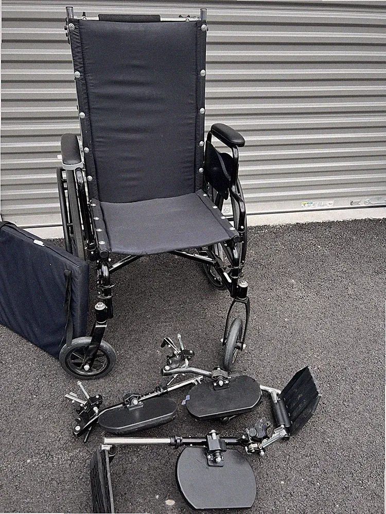 Invacare 9000 XT Recliner High Back Push Wheelchair Black Foot Rest Black