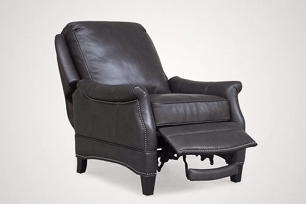 NEW Barcalounger Ashebrooke Manual Wrenn Gray Leather Recliner Chair