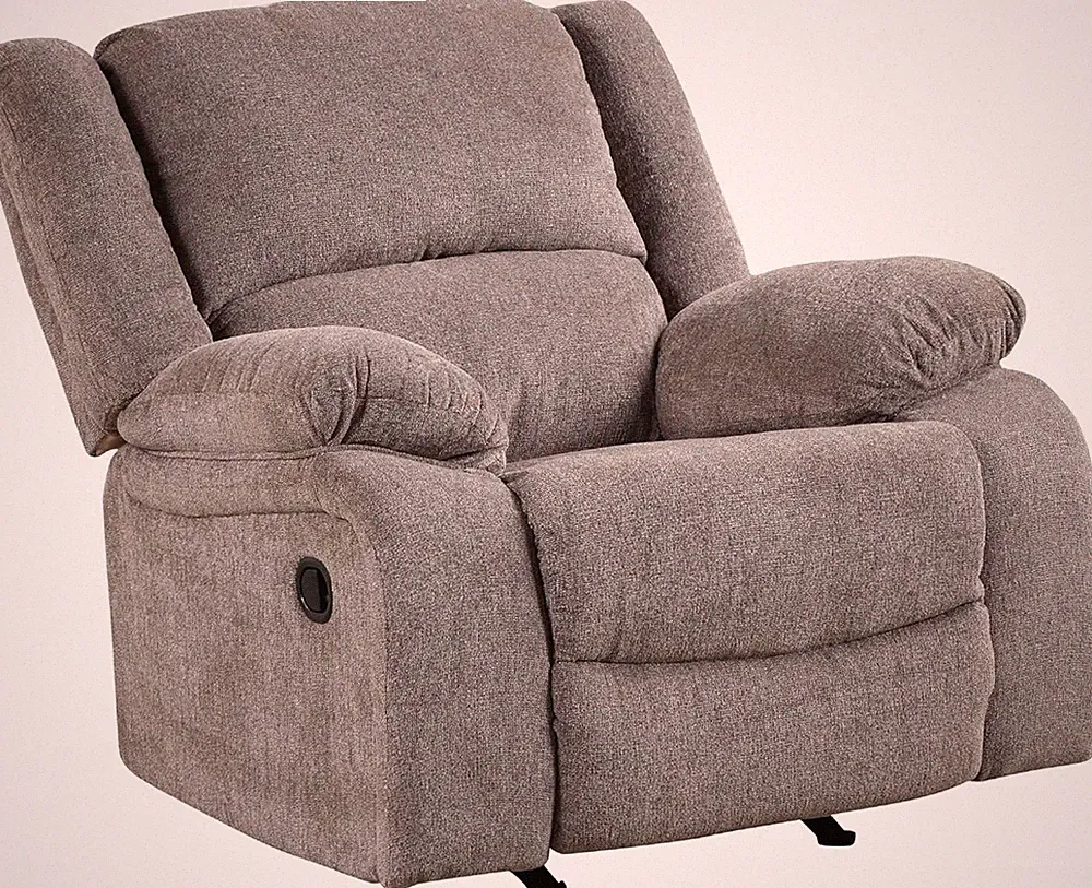 Oversized Gray Glider Recliner Chair for Adults - Comfy Reading & Theater Seat