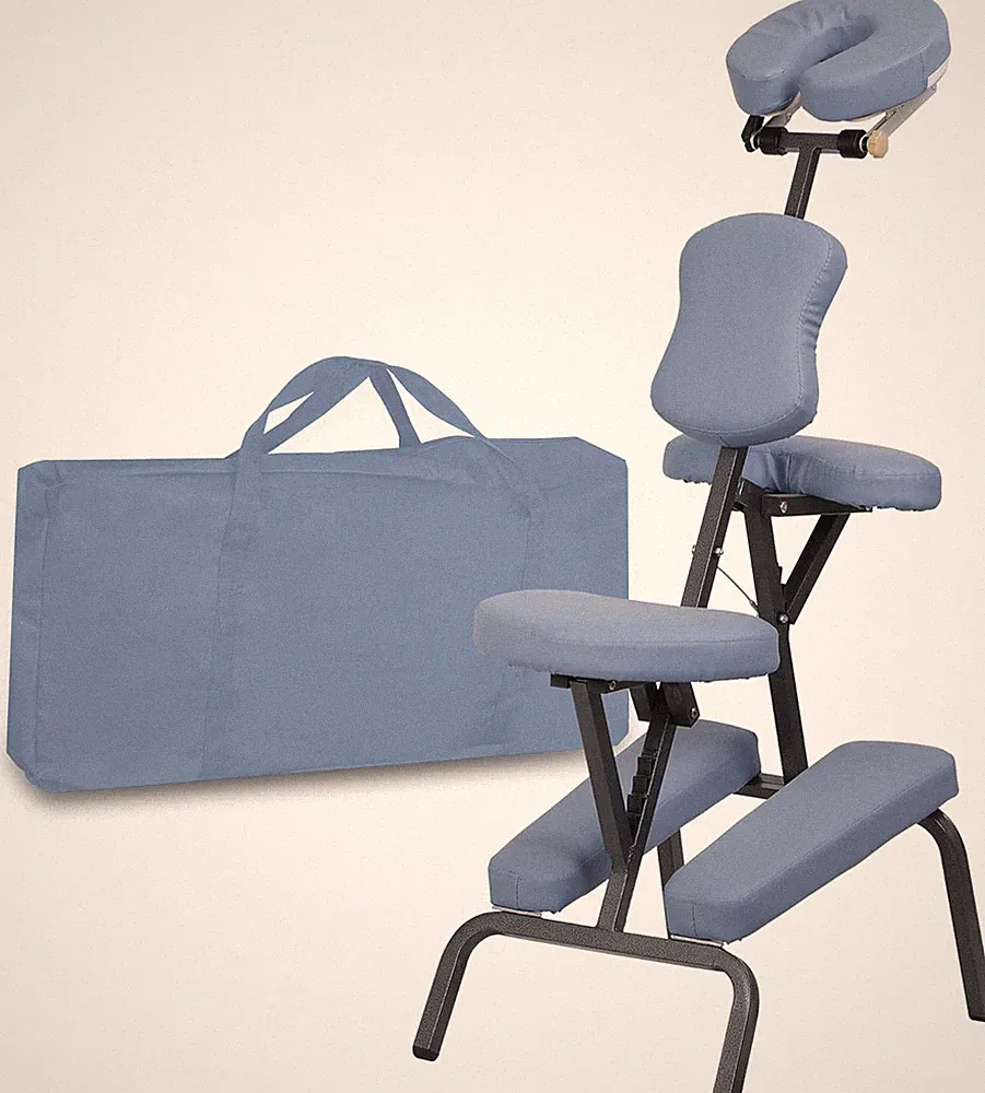 Portable Massage Chair Lightweight Foldable Tattoo Chair with Carrying Case Blue